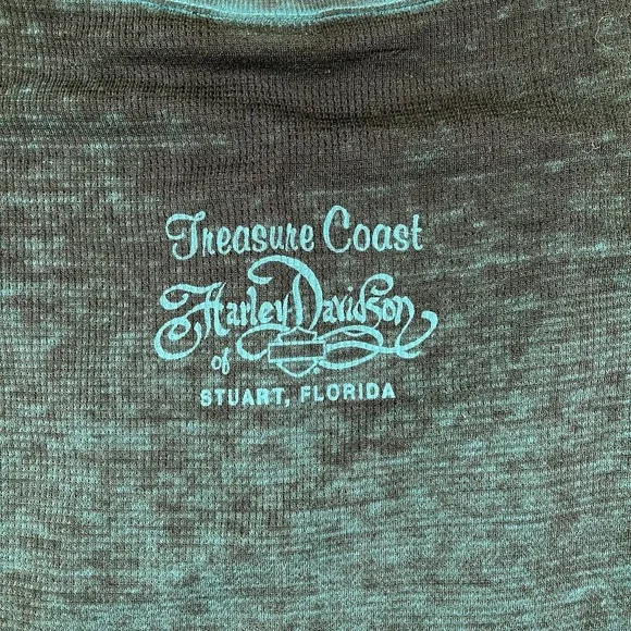 Women's Harley Davidson Blue Ombré Embelled Long Sleeve Size XL Y2K Moto FL - Picture 6 of 7